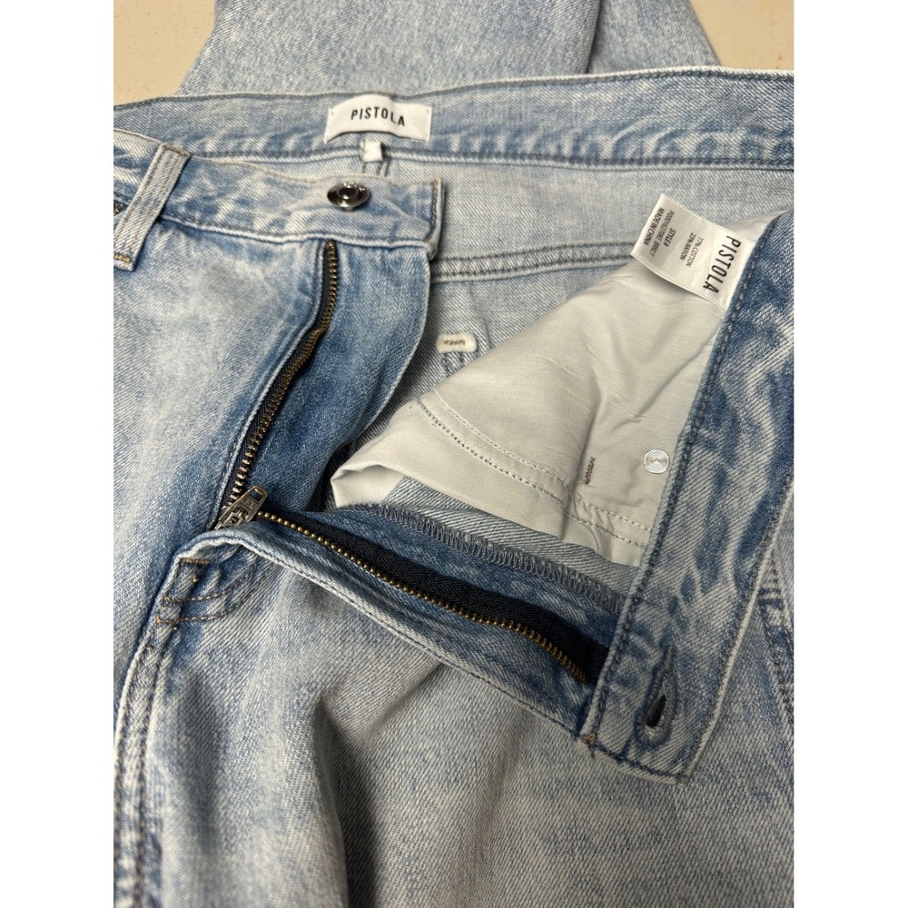 Pistola Kacey‎ Mid-Rise Cuffed Boyfriend Jeans Women 30 Light Blue Crop Relaxed - Picture 8 of 11